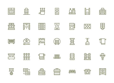 35 Regular Clean Line Icons for Rack Graphics All Device Compatible Icon Set vector