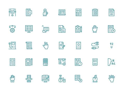 35 Regular Clean Line Style Icons from Input Collection Balanced Icon Set for Functional Design vector