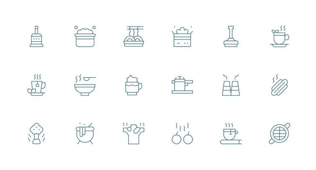 18 Minimal Line Designs for Steam Icons Quick Access Icons for UI Development vector
