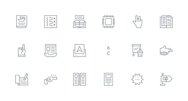 18 mínimo línea diseños para instrucción íconos icono conjunto para web vector