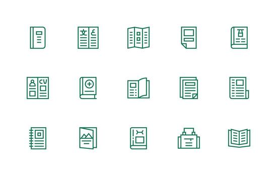 folleto conjunto con 15 regular línea íconos icono conjunto para aplicaciones vector