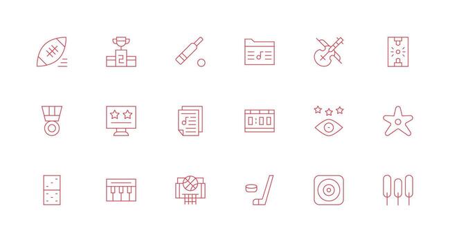 18 Minimal Line Icons for Score Graphics Web and App Icon Pack Collection vector