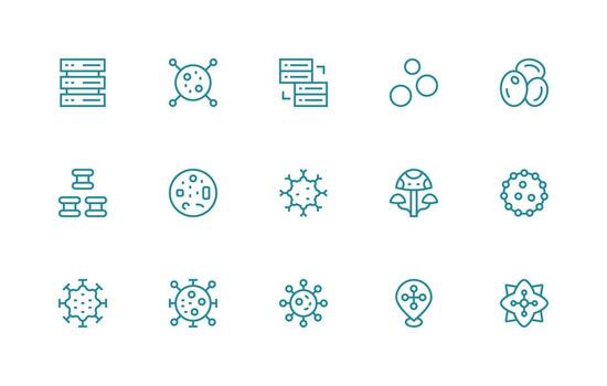 15 Icons for Cluster in Regular Line Format General Use Icon Pack vector