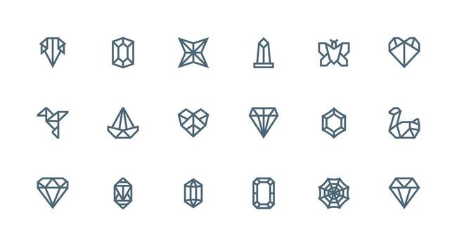 fuerte carrera línea íconos desde facetado conjunto con 18 vectores mínimo icono conjunto para interfaz proyectos