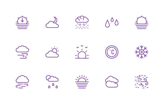 clima icono diseño íconos presentando 15 en regular línea estilo agudo íconos para presentaciones vector