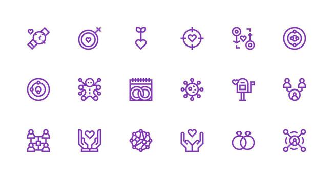 relación icono conjunto con 18 fuerte carrera línea gráficos estándar icono paquete vector
