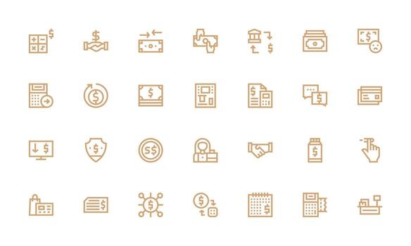 Bold Line Icons from Transaction Set with 28 Vectors All-Purpose Icon Design Pack