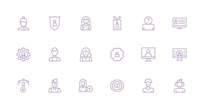Minimal Line Icons from User Account Set with 18 Vectors Fully Editable Icon Set for Web