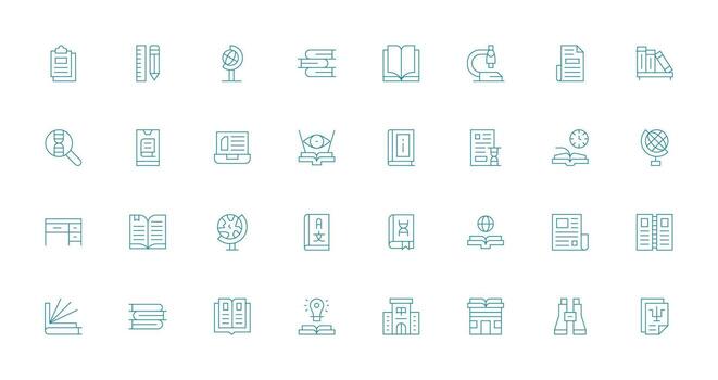 Thin Line Icons from Study Set with 32 Vectors Neatly Designed Icons for Web Platforms