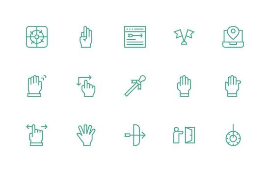 Pointer Icon Collection with 15 Regular Line Designs Pixel Perfect Icon Set vector