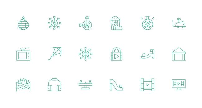 Minimal Line Style Entertainment Icons with 18 Vectors Reliable Icons for All Interfaces
