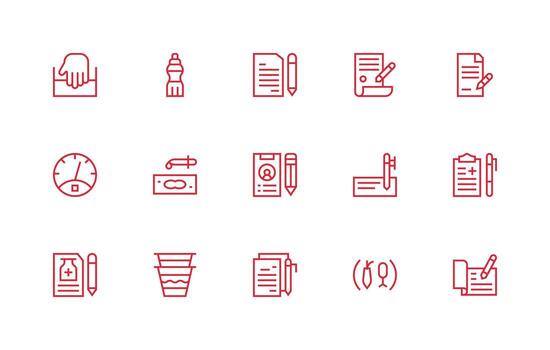 Fill Icon Set with 15 Regular Line Graphics Organized Pack for Project Assets vector