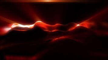 An abstraction of energy vibrations of virtual red sparkling waves, moving smoothly and elegantly in space. video