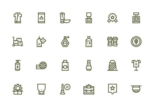 Product Visual Pack containing 24 Thick Line Line Icons Quick Access Icons for UI Development vector