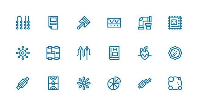 Diagram Icon Set with 18 Strong Stroke Line Graphics Core Icon Collection for Daily Tasks vector