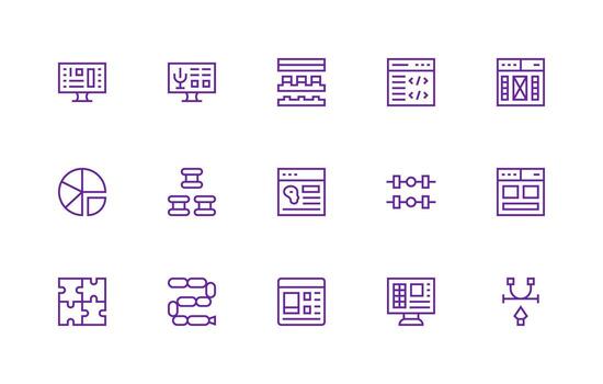 15 Regular Line Icons for Elements Graphics App Icon Pack vector