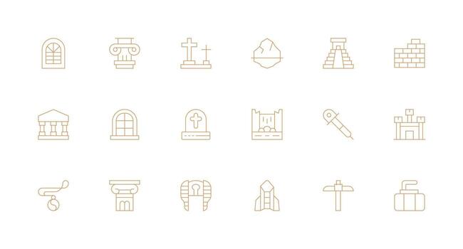 Stone featuring 18 Icons in Minimal Line Design Essential Icon Set for Teams vector