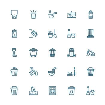 25 Icons for Waste in Medium Stroke Outline Format Well-Structured Icons for Creative Use vector
