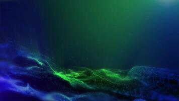 ett abstraktion av en landskap av virtuell vågor den där ändringar de perspektiv i Plats, simulera flod och hav flöden. video