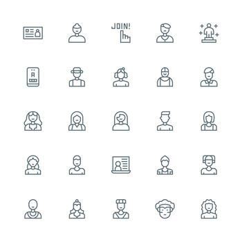 Medium Stroke Outline Icons from Signup Set with 25 Vectors UI and UX Focused Icon Collection