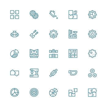 25 Medium Stroke Outline Icons for Parts Graphics Clean Icon Collection for Web Use vector