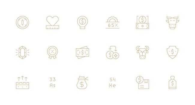 18 Minimal Line Icons for Value Graphics Pixel Perfect Icons for Modern Apps vector