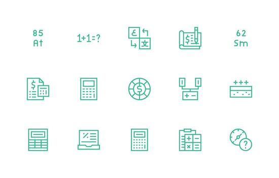 15 Regular Line Vectors for Calculation Theme Core Icon Collection for Daily Tasks