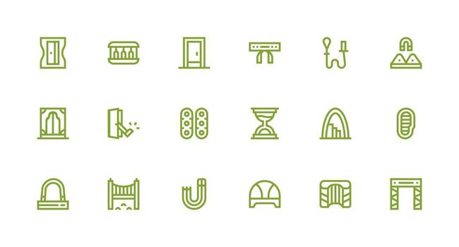 Passage featuring 18 Icons in Strong Stroke Line Design Multi-Purpose Icon Set vector