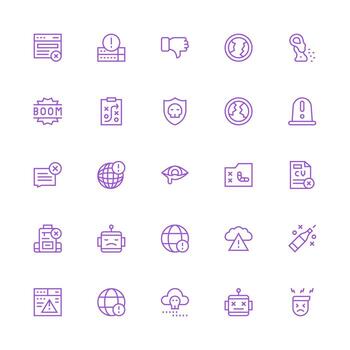Medium Stroke Outline Icons from Failure Set with 25 Vectors Interface Icons for Daily Use