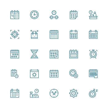 medio carrera contorno íconos desde hora administración conjunto con 25 vectores escalable icono paquete