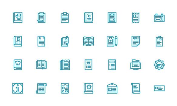 28 negrita línea estilo íconos desde instrucciones colección diseño icono colección vector