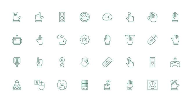 32 Delgado línea estilo íconos desde mando colección tablero icono serie vector