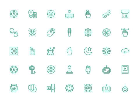 35 regular limpiar línea estilo íconos desde controlar colección editable icono colección vector
