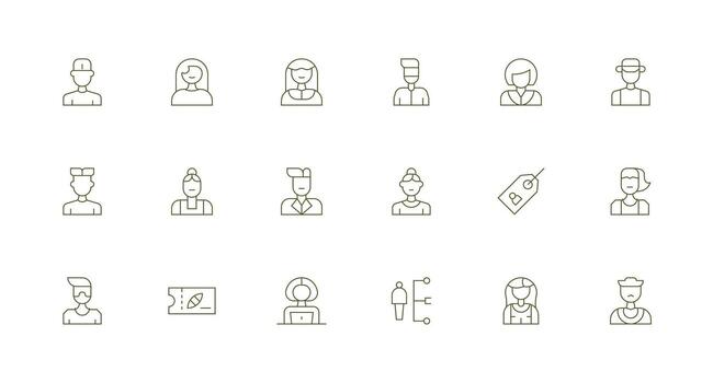 Client featuring 18 Icons in Minimal Line Design Style Icon Set vector