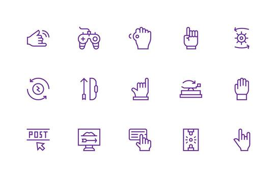 Action featuring 15 Icons in Regular Line Design Web and App Icon Pack Collection vector