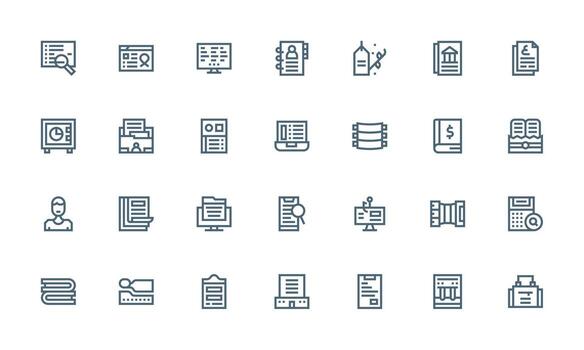 Records featuring 28 Icons in Bold Line Design Multi-Style Icons for Creative Projects vector