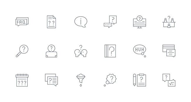 aclaración icono conjunto con 18 mínimo línea gráficos mínimo icono conjunto para interfaz proyectos vector