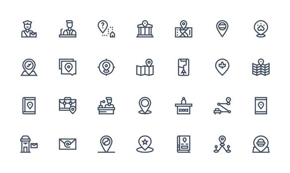 negrita línea estilo habla a íconos con 28 vectores bien estructurado íconos para creativo utilizar