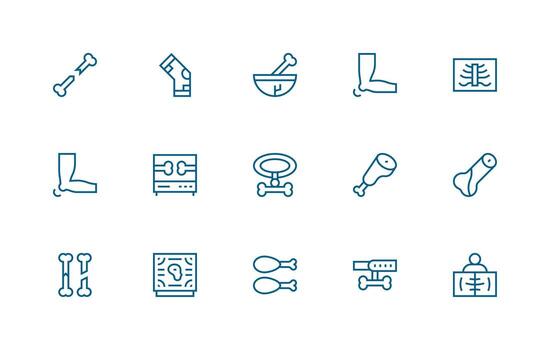hueso diseño íconos presentando 15 en regular línea estilo editable icono colección vector
