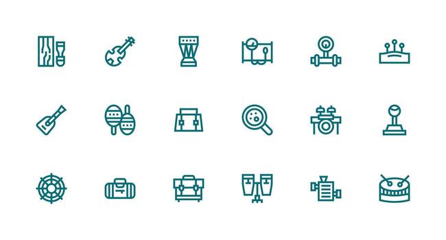 18 Icons for Instrumentation in Strong Stroke Line Format Optimized Icon Pack for Digital Products vector