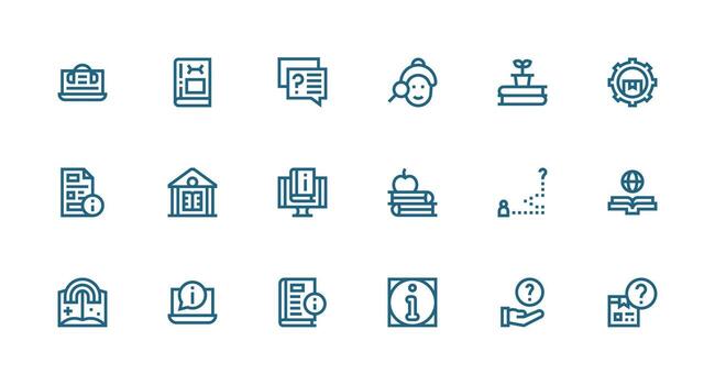 18 fuerte carrera línea diseños para conocimiento base íconos agudo íconos para presentaciones vector