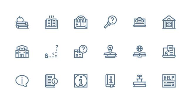 conocimiento base icono colección con 18 fuerte carrera línea diseños personalizable icono serie para móvil pantallas vector