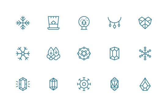 regular línea íconos desde cristal conjunto con 15 vectores organizado icono paquete para rápido acceso