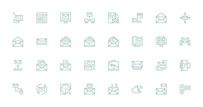 Send featuring 32 Icons in Thin Line Design Neat Icon Set vector