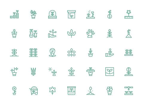 35 Regular Clean Line Style Icons from Sprout Collection Scalable Icons for Cross-Platform Interfaces vector