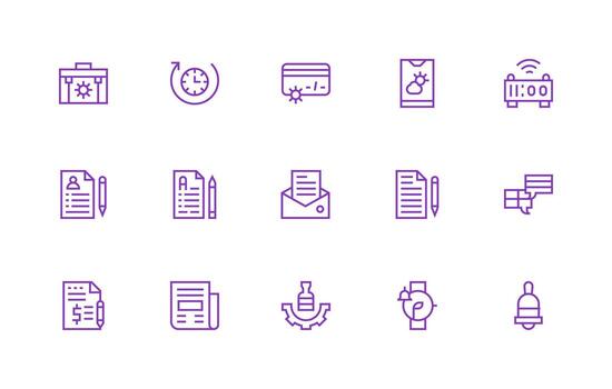 15 Regular Line Vectors for Update Theme Responsive Icon Set for Flexible Layouts