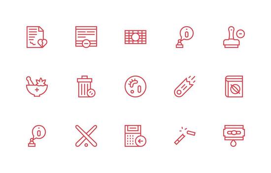 vacío icono conjunto con 15 regular línea gráficos limpiar icono colección para web utilizar vector