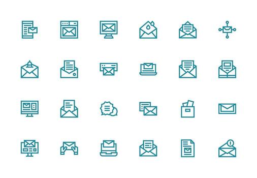 grueso línea línea íconos desde bandeja de entrada conjunto con 24 vectores profesional icono paquete para desarrollo trabajo