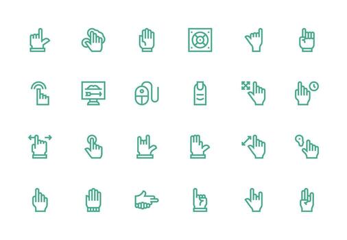 Cursor Icon Set with 24 Thick Line Line Graphics Simple Icon Pack vector