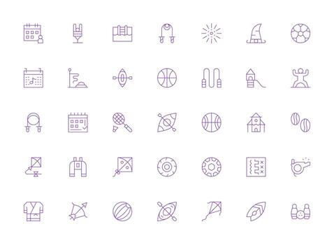 Light Line Icons from Activity Set with 35 Vectors Editable Icon Collection